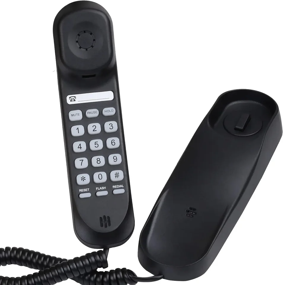 Starý štýl Corbed Phone Retro Wall Telefón káblové slúchadlo ovládanie objemu kábla Ladina Telefón pre kuchyňu, domov, kanceláriu