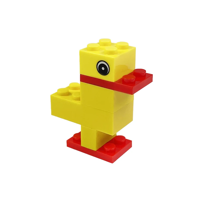 stavebné bloky Moc žlté kačica malé zviera zábavné zostavenie hračiek