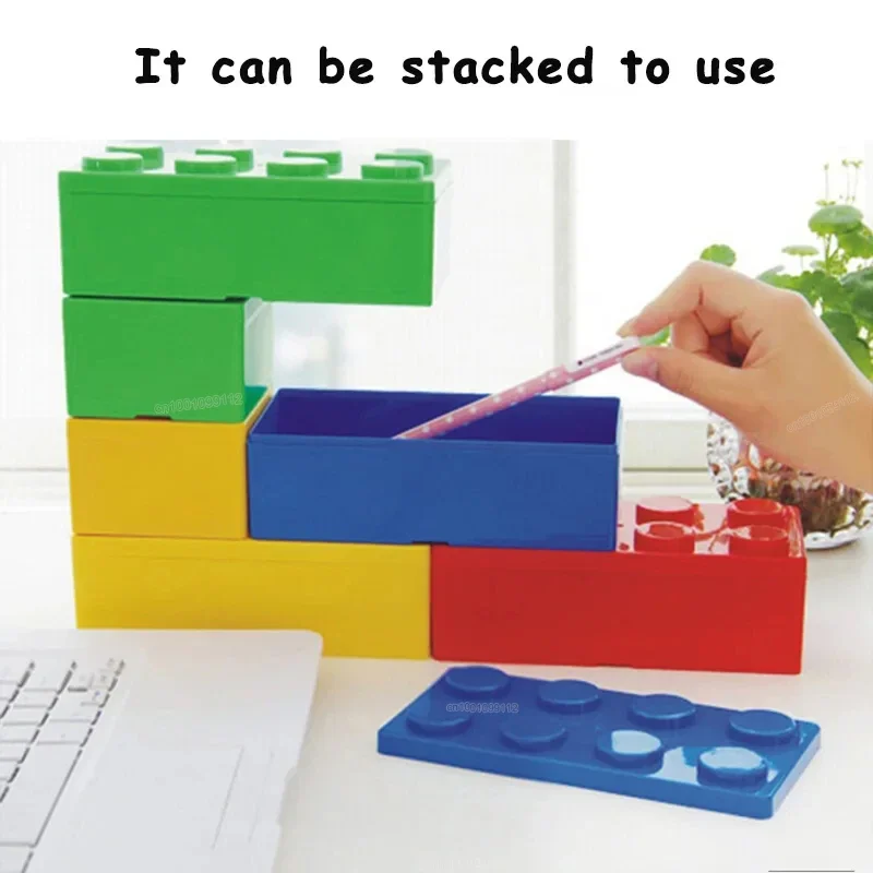 Stavebné bloky Storage Box Desktop Organizátor pre slnečné make-up make-up koktalár