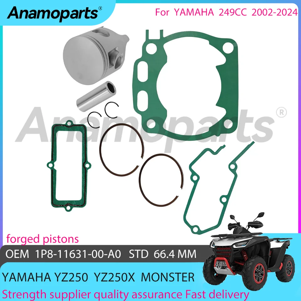 STD 66,4 mm Motocykel piestových tesniacich prsteňov súprava diely pre roky 2002-2024 YAMAHA YZ250 YZ250X YZ 250 x 249 CC 1P8-11631-00-A0