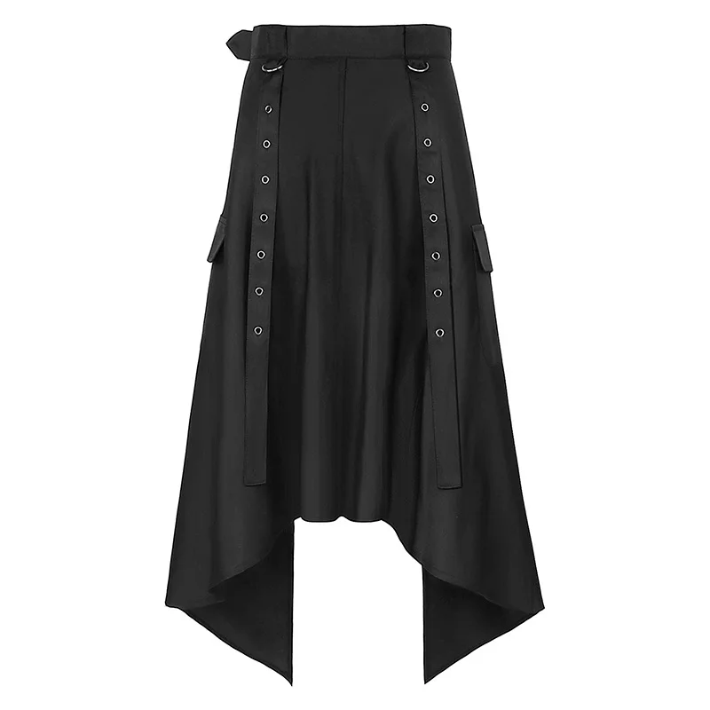 Steampunk Kilt Men Sukňa Stredoveké gotické otvorené predné cosplay sukne rímsky bojovník kilt s opaskami Harujuku sukňa rockový punk štýl