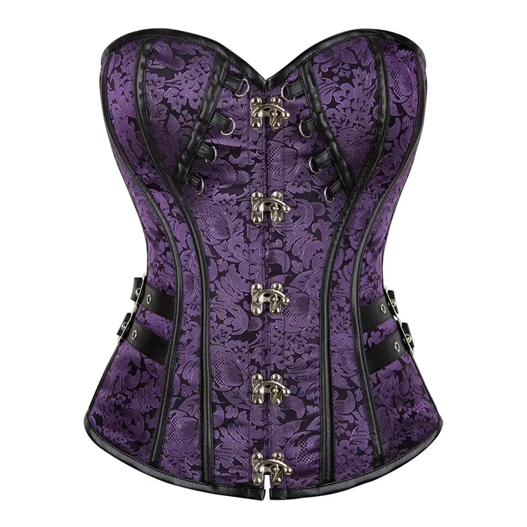 Steampunk korzet top bustier Overbust Lingerie Jacquard Gothic Medial Women Sexy vintage kostým Halloween