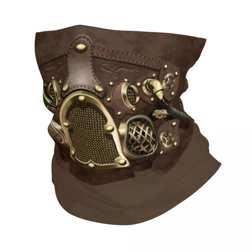 Steampunk kožená kožená bandana zimný krk ohrievač Ženy Windproof Wrap Face Scarf pre lyžiarsky pilotný letecký stíha