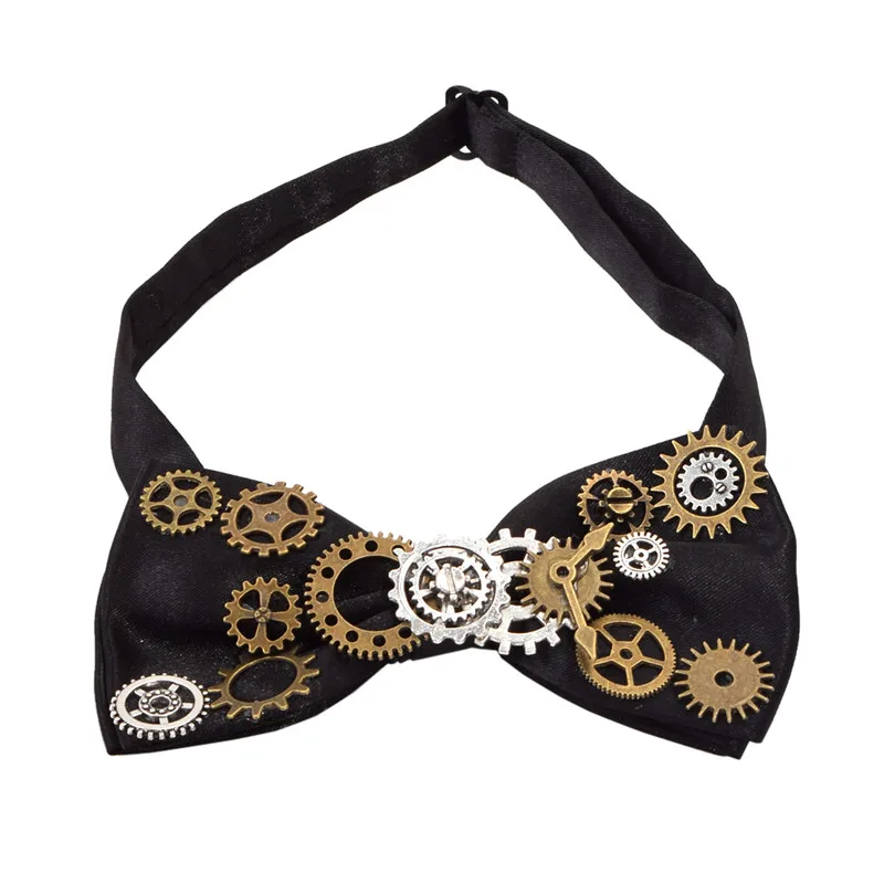 Steampunk motýliky gotický punk vintage cravate čierne kostýmové príslušenstvo