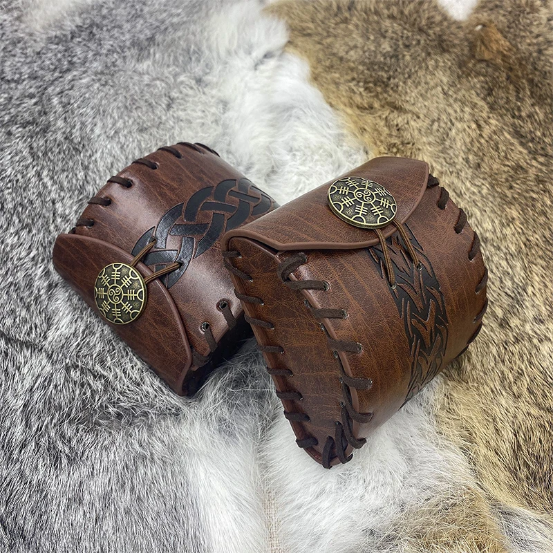 Steampunk Stredoveké retro punk fanny balíčky pre mužov PU kožená minca kabelka na hangádový opasok BAG BAG SQUARE BESE BAG COSPLAY PROP