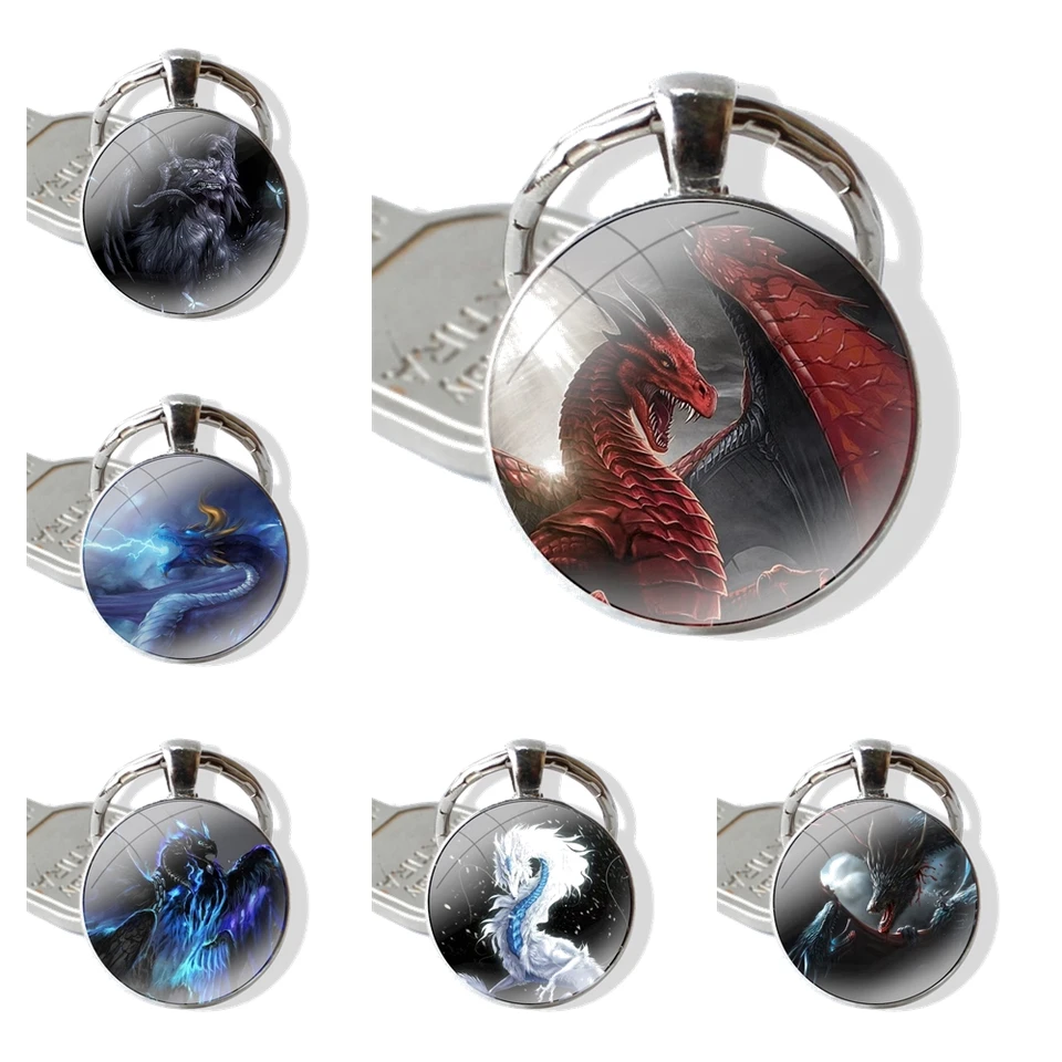 SteamPunke Dragon Beast Eye Keychain Ručne vyrobený sklenený sklenený držiak kľúča kľúča kľúča kľúče