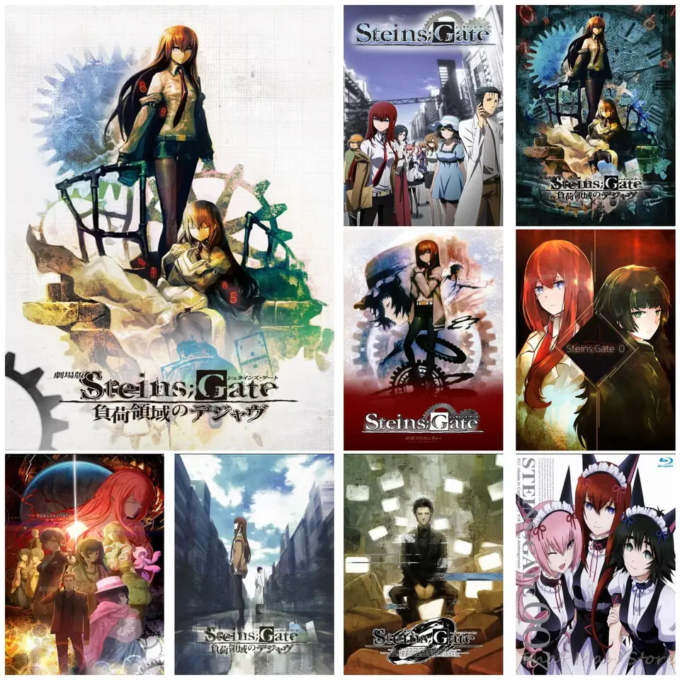 Steins Gate Anime Video Game Canvas Art Art a Wall Art Picture Tlač