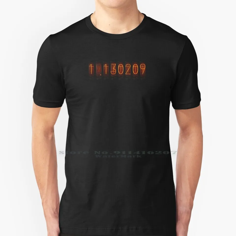 Steins; Trubica brány Nixie (Divergence Clock) 100% bavlnená tričko Stein Gate Nixie trubica TEE TEE Krátko rukávy Darček s dlhým rukávom