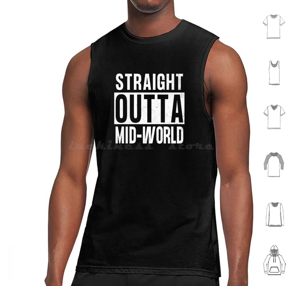 Stephen King The Dark Tower-Straight Outta Mid-World Tank Tops Tlač bavlny Temná veža Stephen King Mid World Roland