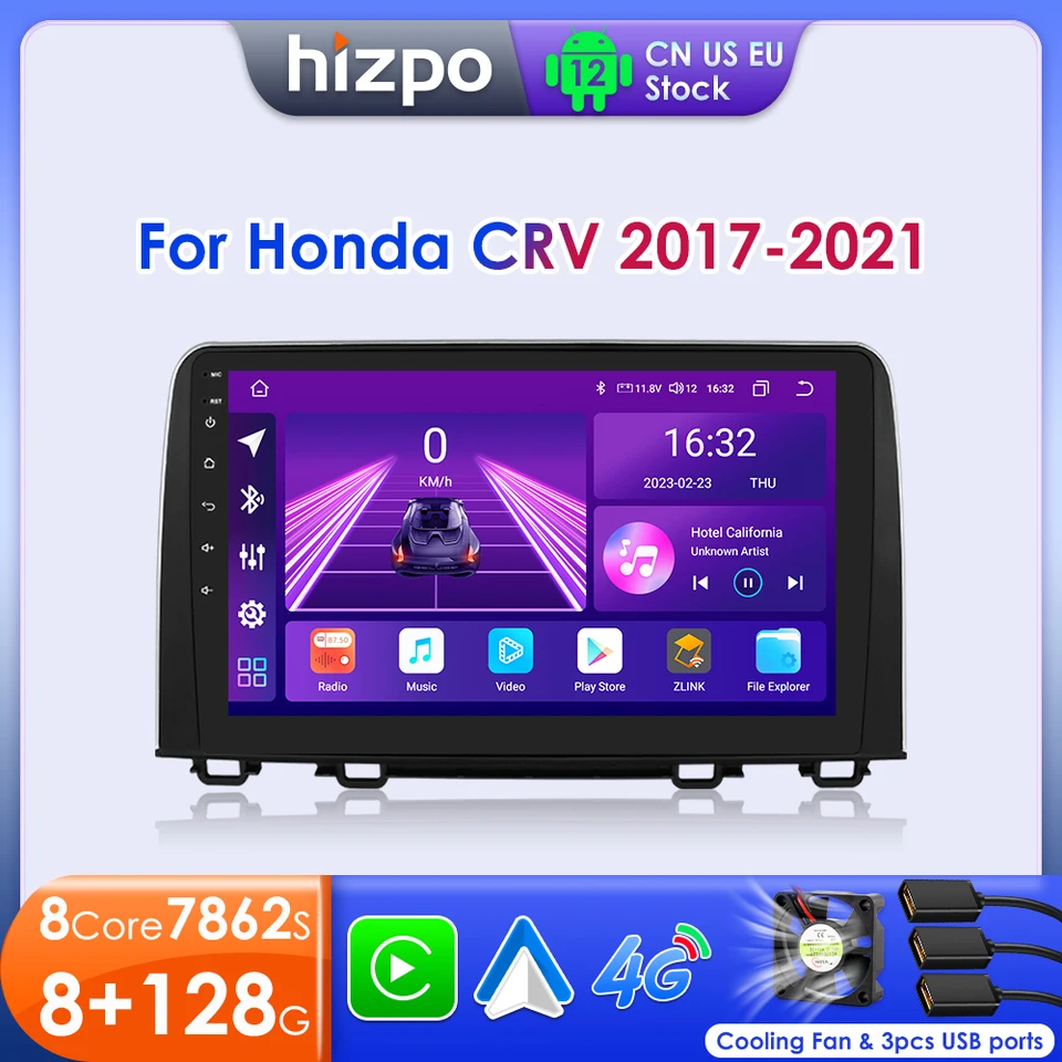 Stereo rádio Hizpo pre Honda Crv CR -V 2017 - 2021 Multimedia Player Navigation GPS CarPlay 2 DIN Android Head Unit WiFi DSP