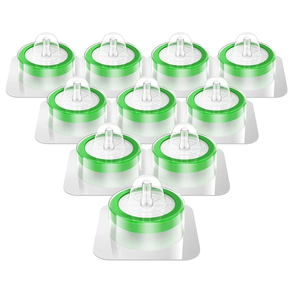 Sterilný injekčný filter PES 10 Pack, veľkosť pórov 0,22um, priemer membrány 33 mm, hydrofilná filtrácia vysoký priechod