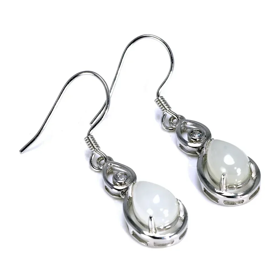 Sterling Silver 925 Natural Gemstone jade etnické náušnice boho zlato pre ženy doplnky šperkov
