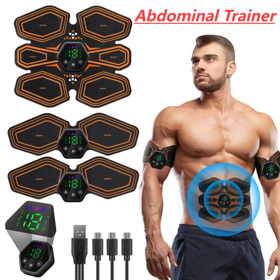 Stimulátor elektrického svalového svalu brušnú masážnu fitness brušnú trénera USB nabíjateľné LED dióda Displej na sklon tela Massager