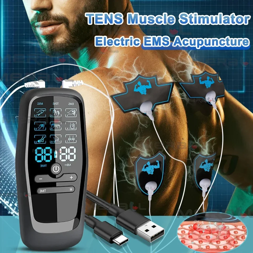 Stimulátor stimulátora elektrickej svalovej terapie stimulátor svaly elektrický EMS akupunktúra telesná masáž digitálna terapia Zničenie stroja
