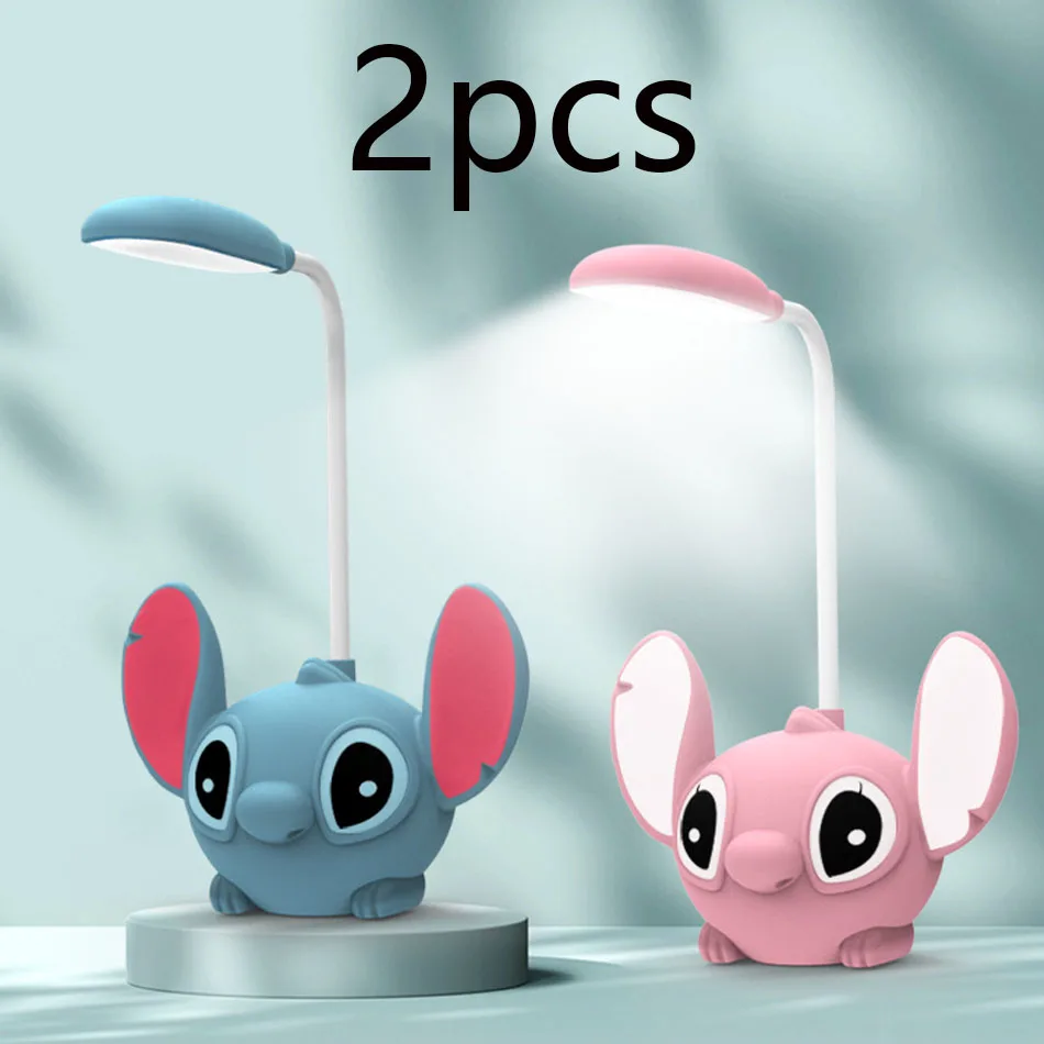 Stitch Anime Lamp Figure Stich Eye LED Nočné svetlo USB Nabíjanie s ceruzkovým orezávačom modelka pre deti vianočný darček