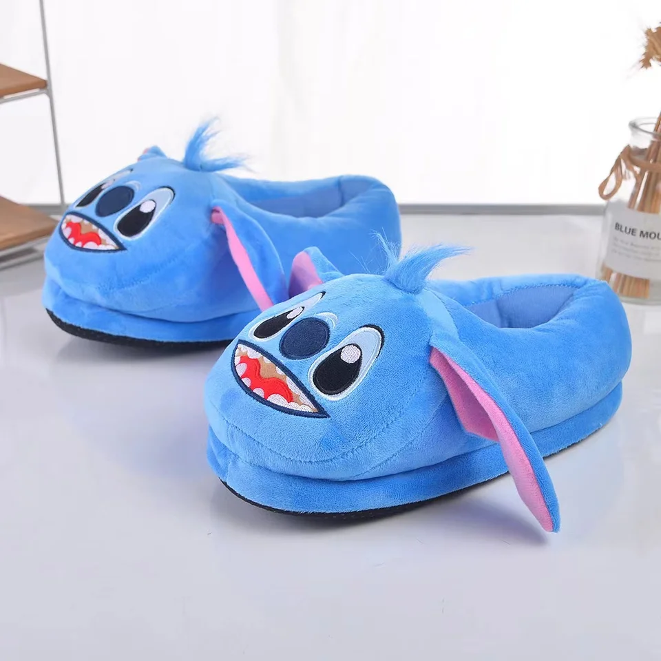 Stitch Disney Cotton Pliper Anime Cartoon Zimné teplé vnútorné topánky Hračky plyšové splnené domáce klietky Žena dievča Men chlapci Chris