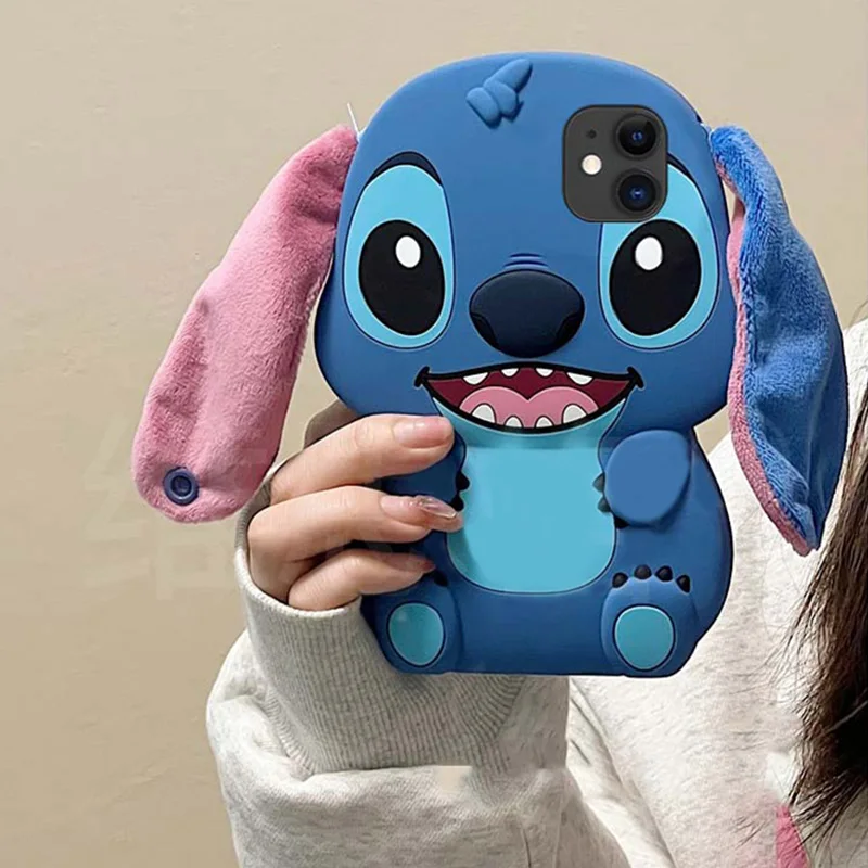 Stitch Ear 3D karikatúra roztomilý puzdro na telefón pre Redmi 10 9 Poznámka 8 9C 9a 9t Xiaomi Mi 12T 13T 11T Pro 11 Lite TPU Cover Puzdro