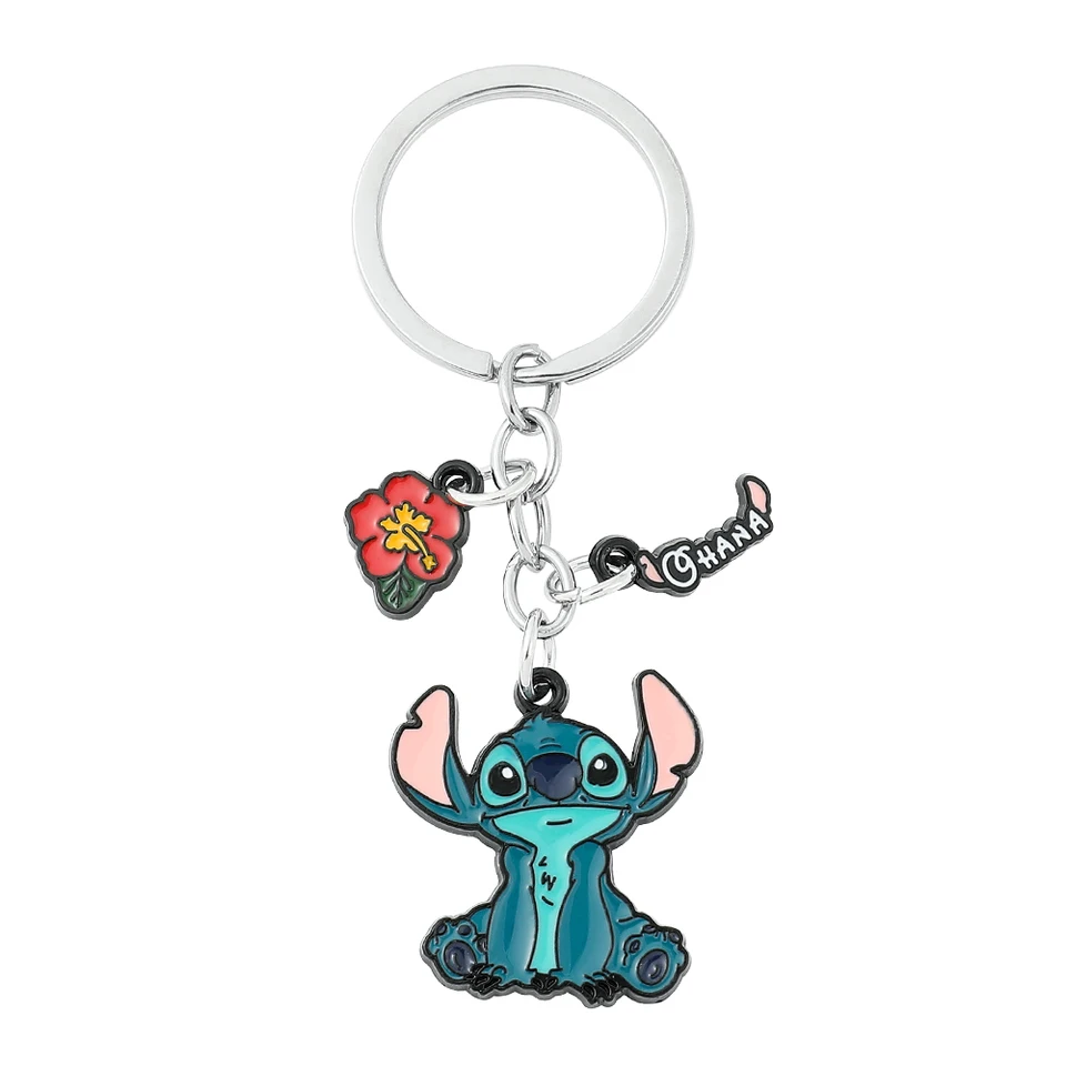 Stitch Keychain Metal Smalt Pendant Keyrings Cute Stitch Key Držiteľ pre tašku Darček darček pre priateľov
