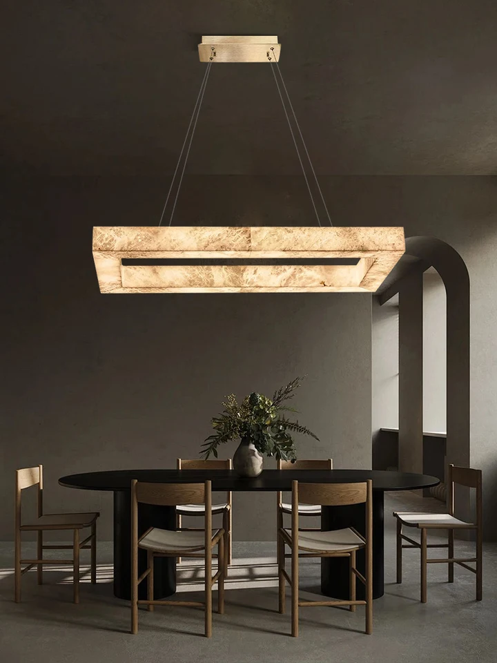 Stlmiteľné LED Gold Chrome mramorový luster prívesok Svetlo Svetlo svietidlo Lumen Alabaster visiace svetlo pre jedáleň