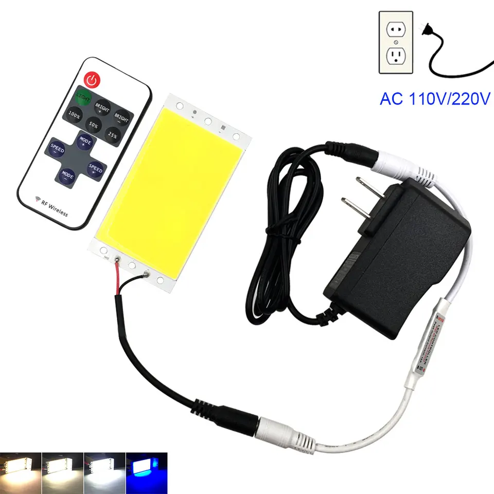 Stlmiteľné LED svetlo 12V 110V 220V COB LED panel lampa s tlmením teplý deň chladný biely lišta pre osvetlenie auta Pracovná lampa DIY Žiarovka