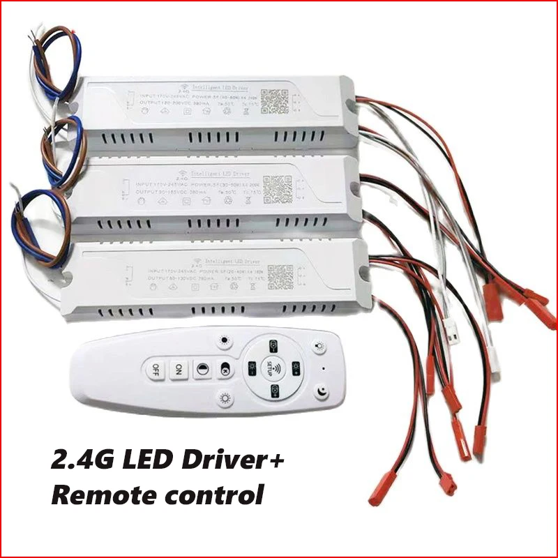Stlmiteľný inteligentný vodič LED vodiča Less Transformátor 2.4g Diaľkový a ovládací zdroj aplikácie App （20-40W） × 4 （40-60W） × 4