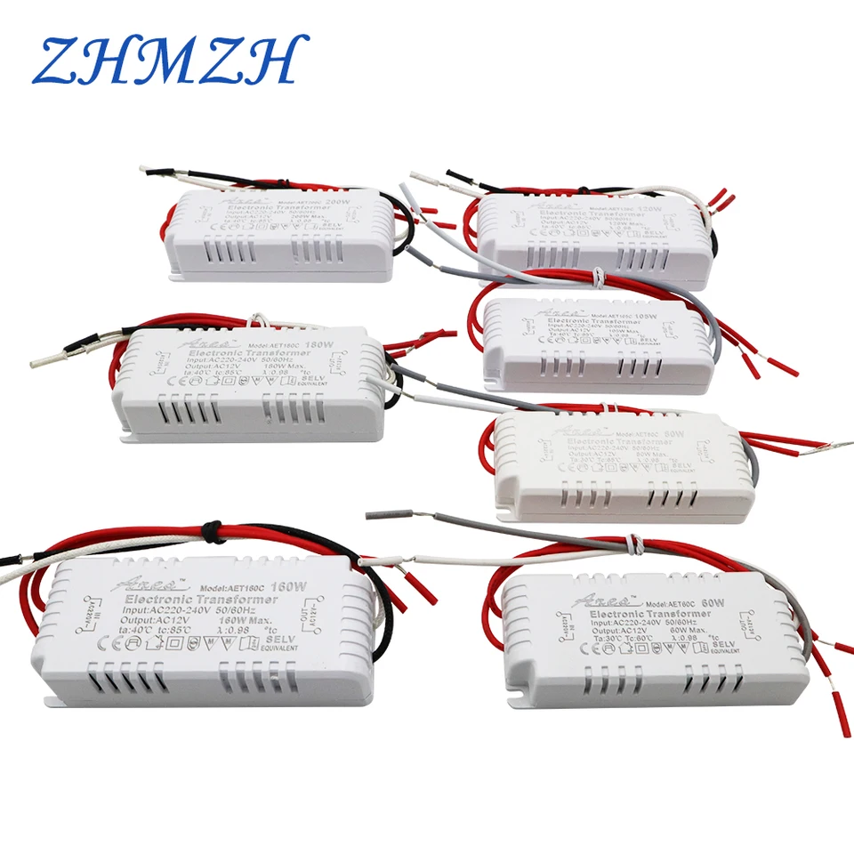 Stlmiť 160W 180W 200W AC220V až AC12V Elektronický transformátor pre G4/G5.3 MR11/MR16 Quartz LAMP Halogénový lampa Crystal Lamp CE