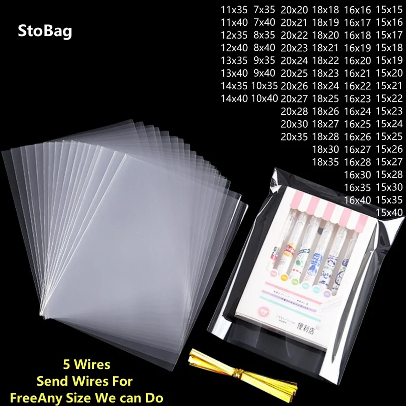 Stobag ， Opp Otvorte priehľadný plastový vrecko, celofán, samolepiace balenie, šperky, cukrovinky, sušienky, večierok ， darčekové obaly