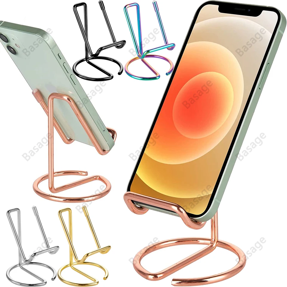 Stojan pre stôl pre stôl, držiak na vizitky, roztomilý stojan na kovové mobilné telefóny, kovový drôt mobilný telefón dokový dok pre tabletu na telefón