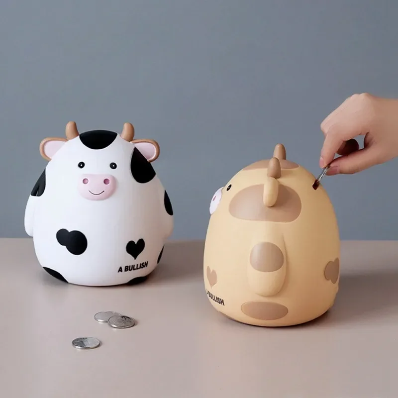 Stolná piggy banka Deti roztomilé kravy Piggy Bank Saving Box Jar Coin Organizátor Skladovacia skrinka na mince vklad nádrže