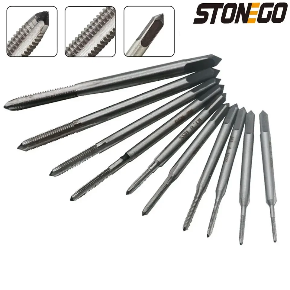 StoneGo 10ks Tap Vŕtačka sada HSS6542 M1 M1.2M1,4M1.6m1.7m1.8m2 m2.5m3 m3.5 Metrický závit Tap