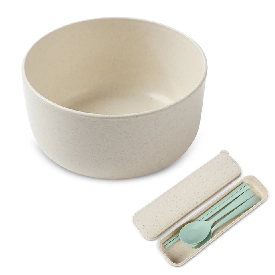 Stoneware Cereálne misky súpravy 4, misky misky na cereálie pre občerstvenie občerstvenia, vrátane príborových lyžičiek vidlice