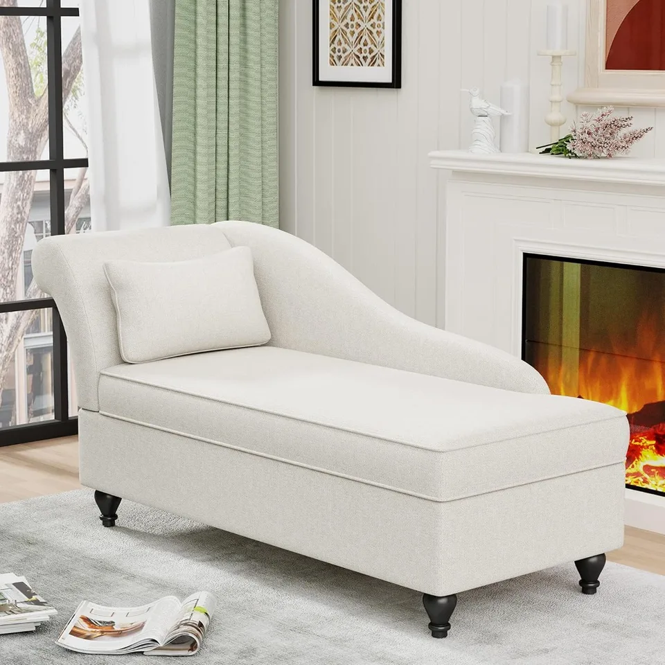 Storage Chaise Lounge Indoor, Čalúnené ležadlá ležadlá s úložným priestorom pre obývaciu izbu v obývacej izbe (ľavá lakťová opierka)