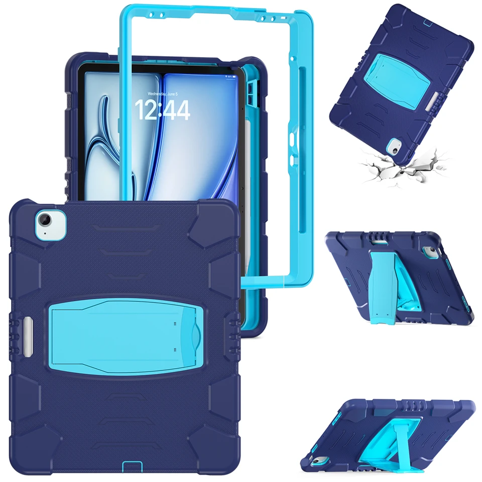 Strachproof Tablet Puys pre iPad Air13 Air 13 Case Pro 12.9 12 9 2021 2022 2020 2018 Cover TPU Silikone PC Stand Fundas Shell