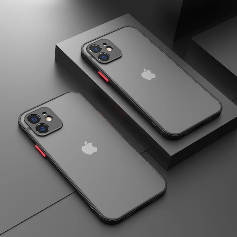 Stramproof Armor Matte puzdro pre iPhone 11 12 13 14 Pro Max x xs xr 7 8 plus mini luxusný silikónový nárazník číry puzdro PC
