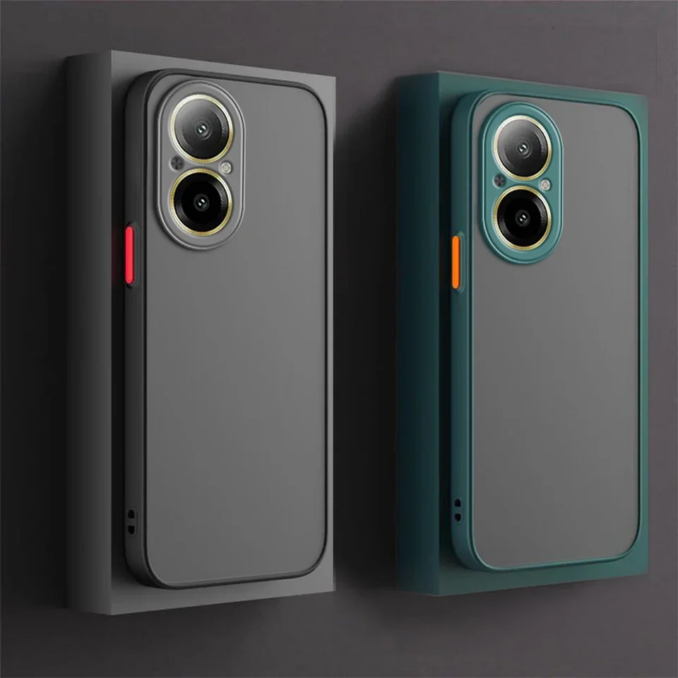 Stramproof Armor Matte puzdro pre Realme C67 4G C65 Soft TPU Bumper Clear Hard PC Cover Capas na Realmi 11 Pro+ 12 Proplus C53 C55