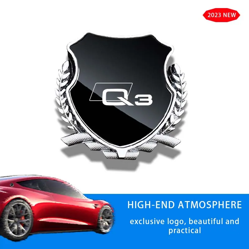 Strana modifikácie auta Triangulárny kovový Sticke pre Audi Q3 8u F3 Príslušenstvo Logo CarPlay S Line Difuser Sportback Body Kit