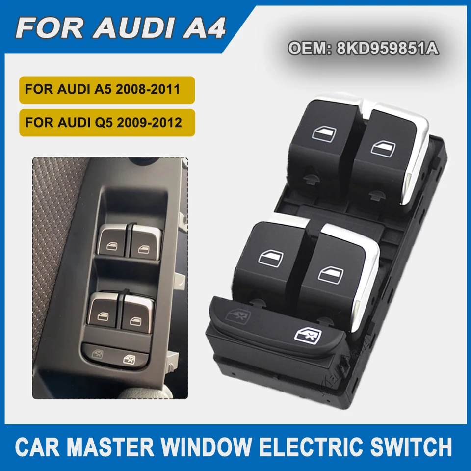 Strana ovládača prepínača okna pre Audi A4 S4 B8 B8 2008-2012 Allroad Quattro 2010-2014 Q5 2009-2012 A5 2008-2011