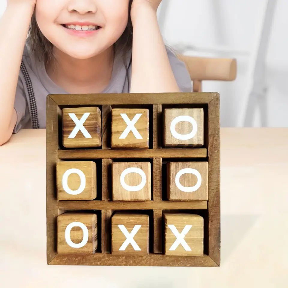 Strategické hry Drevené Tic Tac Toe, Party uprednostňujú zábavný vidiecky mozgový upútavka pre obývaciu izbu Deti