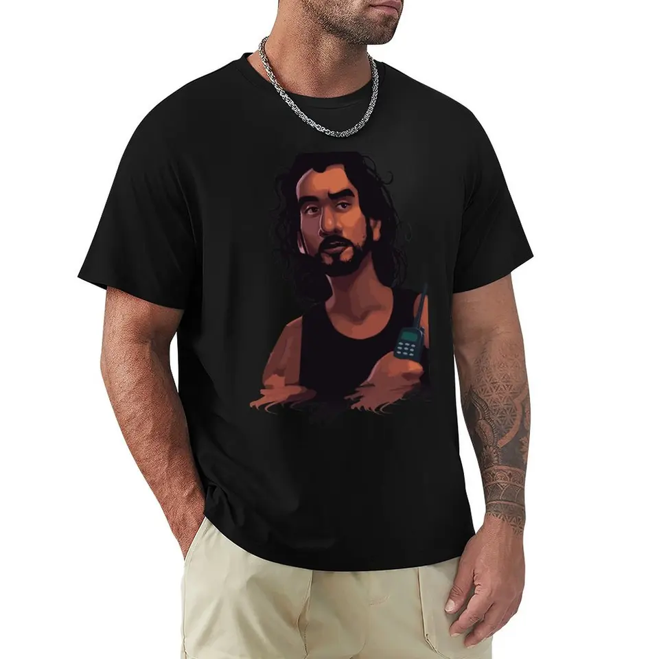 Stratený Sayid Portrét Tričko Estetické oblečenie hippie oblečenie vintage tričká čierne pánske tričká