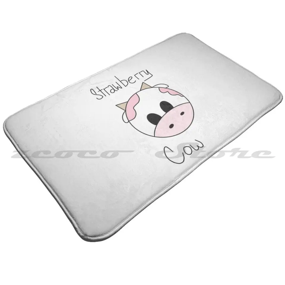 Strawberry Cow Mat koberca nekĺzavá voda absorbuje dvere koberec Strawberry cow jahody krava zábava zvierat Strawberry Cow Strawberry Cow