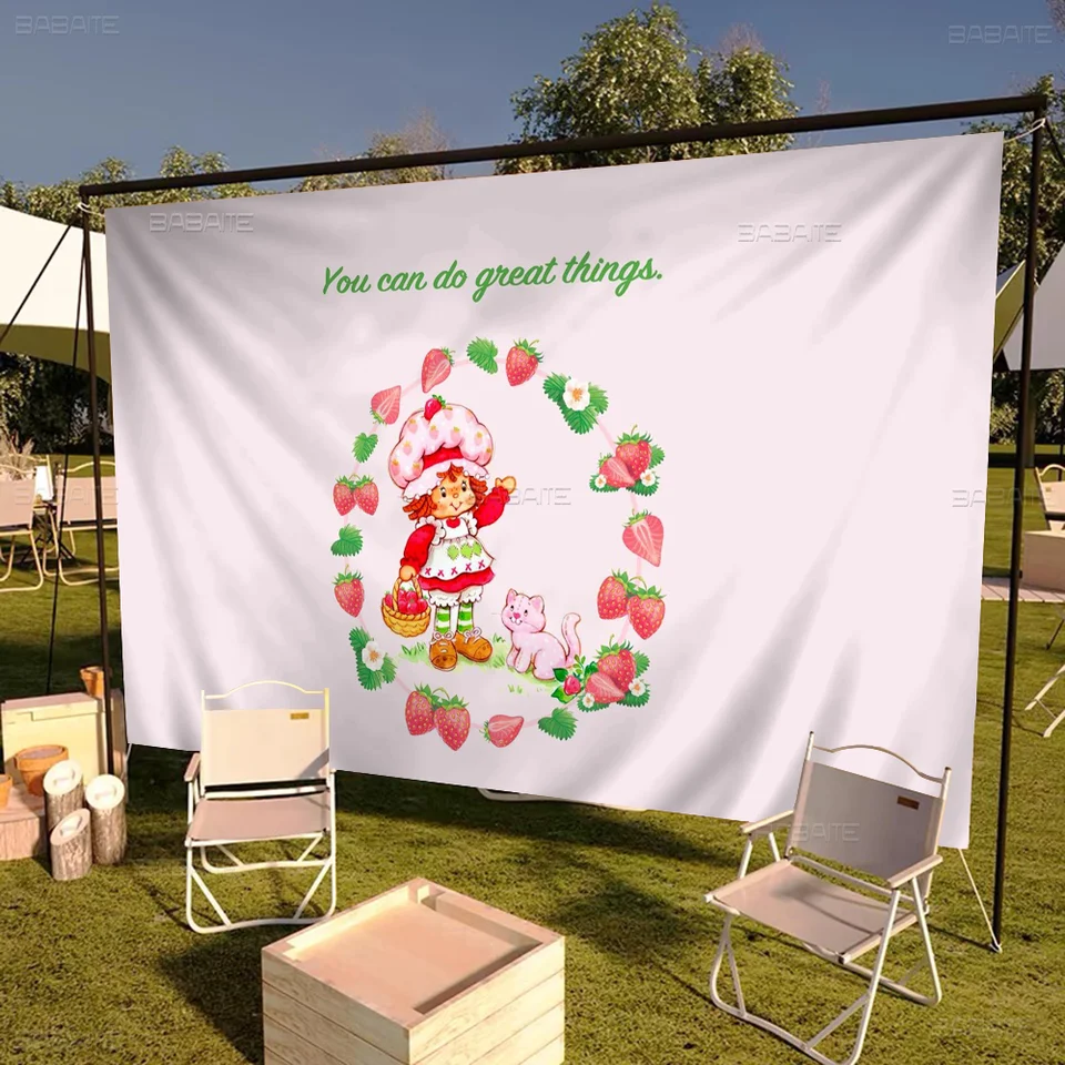 Strawberry Shortcake retro vlajky s viacerými výbermi Living Studio Booth Interior dekorácie banner