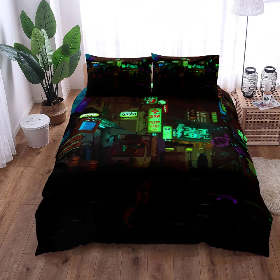 Stray Cat Art Duvet Cover Set King Queen Double Plné dvojčatá s jednou veľkosťou postele bielizeň