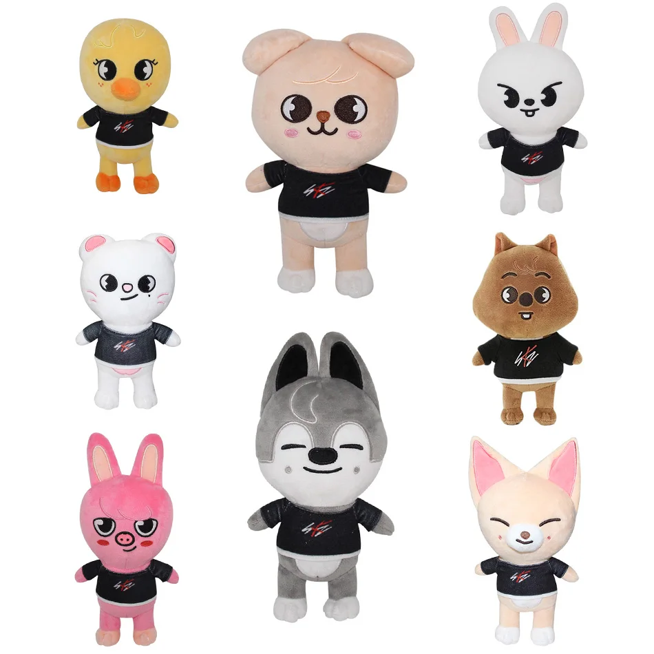 Stray Kids plyšová karikatúra Kórejská super hviezda plnené zvieracie plyšy bábiky kawaii spoločník pre deti dospelých fanúšikov