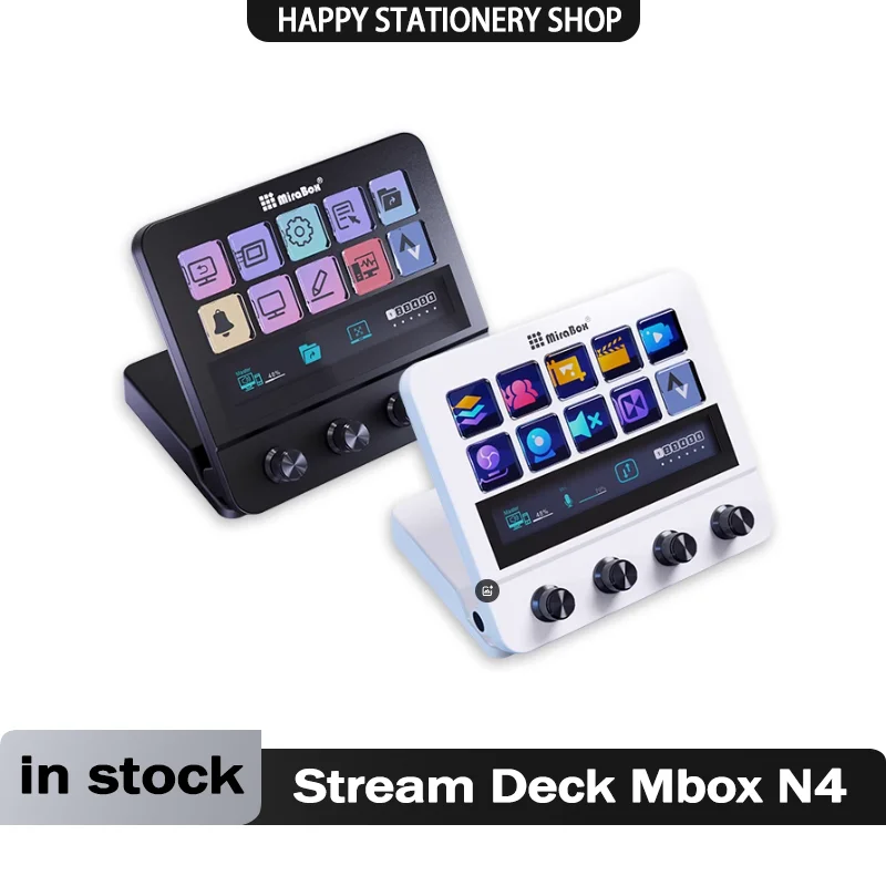 Stream Deck MBOX N4 nastaviteľný stojan dotyk 10-kľúčový vizuálny makro klávesnicu štvorkolky