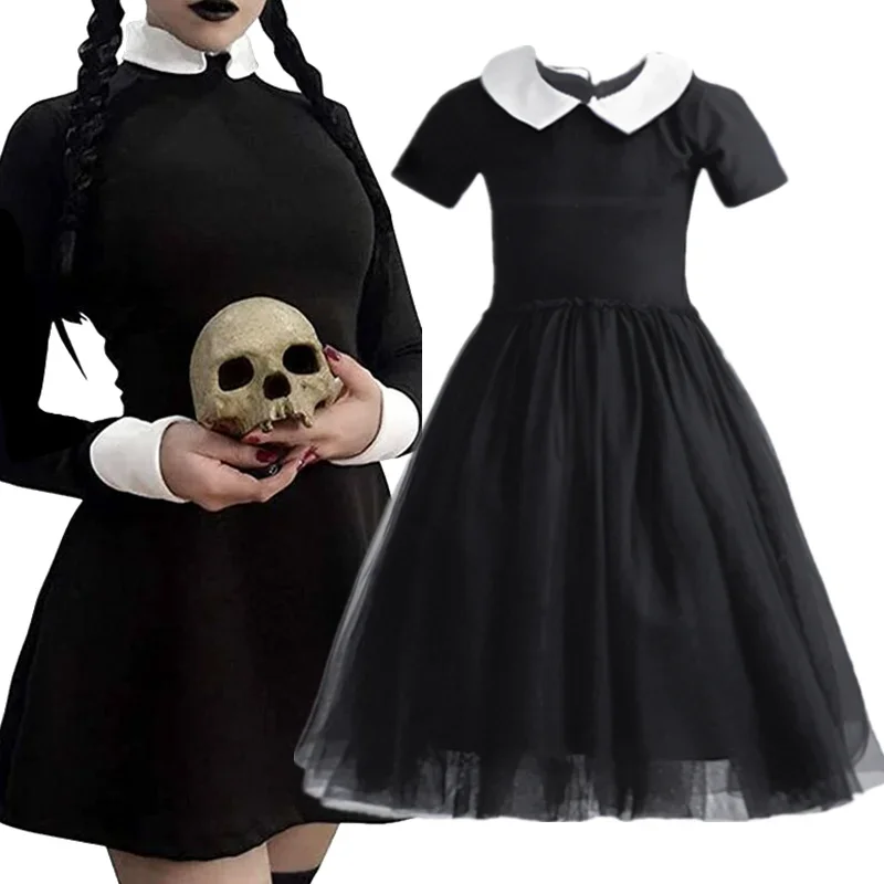 Streda Meisje Kostuum Voor Film Cosplay Jurken Gothic Dark Style Cosplay Kostuum Halloween Verjaardagsfeestje voor 3-10