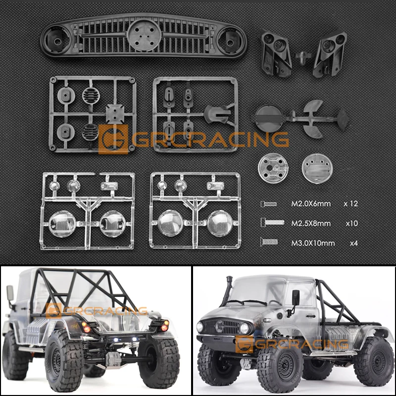 Stredná mriežka mriežky predného otáčania TACH SVETLO SVETLO SVETLO SVETLO Svetlo pre 1/10 RC Crawler Car Traxxas SCX10 II UMG10 4x4 Benz Unimog Parts