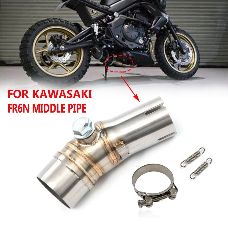Stredné potrubie pre Kawasaki Er6n Ninja 650F 650R Motocyklové výfukové potrubie Middle konektor Link Slim Slip na 51 mm tlmiče tlmiča