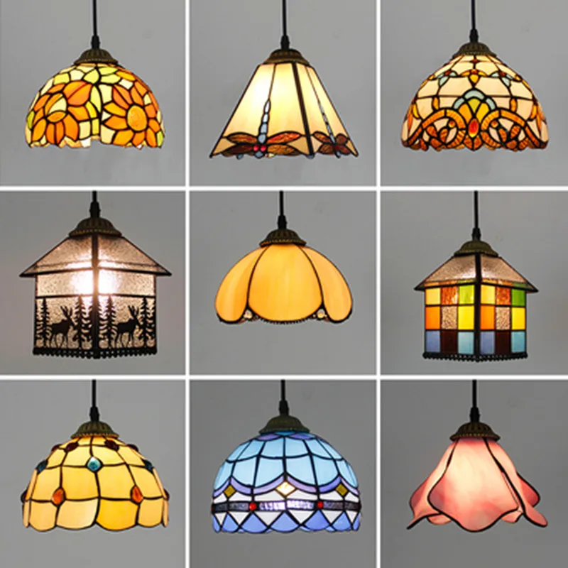 Stredomorie turecké barokové farebné sklo prívesok lampa Lampa kuchyne Balkón Vstupný chodblá LED LED Závesné svetlo