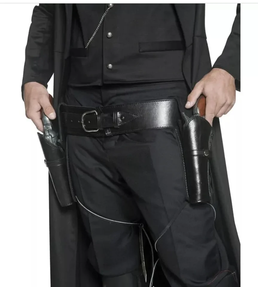 Stredoveká renesancia New Cowboy Gun Belt Revolver Púčiky Púčiky Warrior Pu Leather Belt Prb púzdra Play Performance Performance Ress