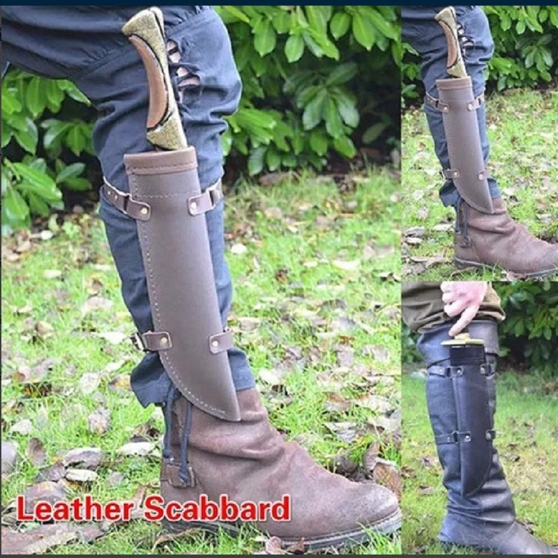 Stredoveké larp Viking pirátske nohy dýka dýka baba kožený hradba držiak meč držiak na topánky frog frog vrah cosplay doplnky